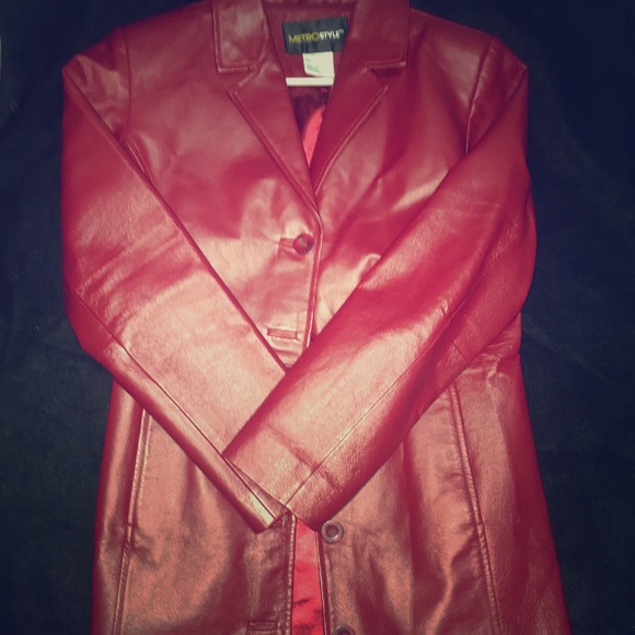 Metrostyle  Red Leather Jacket - Picture 1 of 1